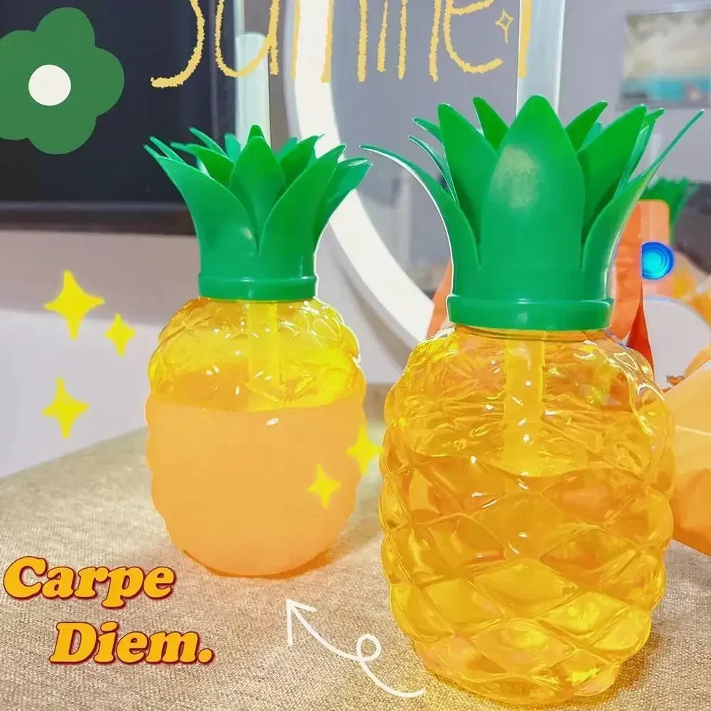 Cartoon Fruit Water Bottle Cup with Straw
