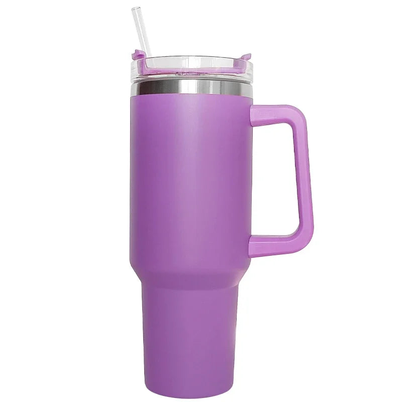Insulated Stainless Steel Travel Mug with Straw 1200ml