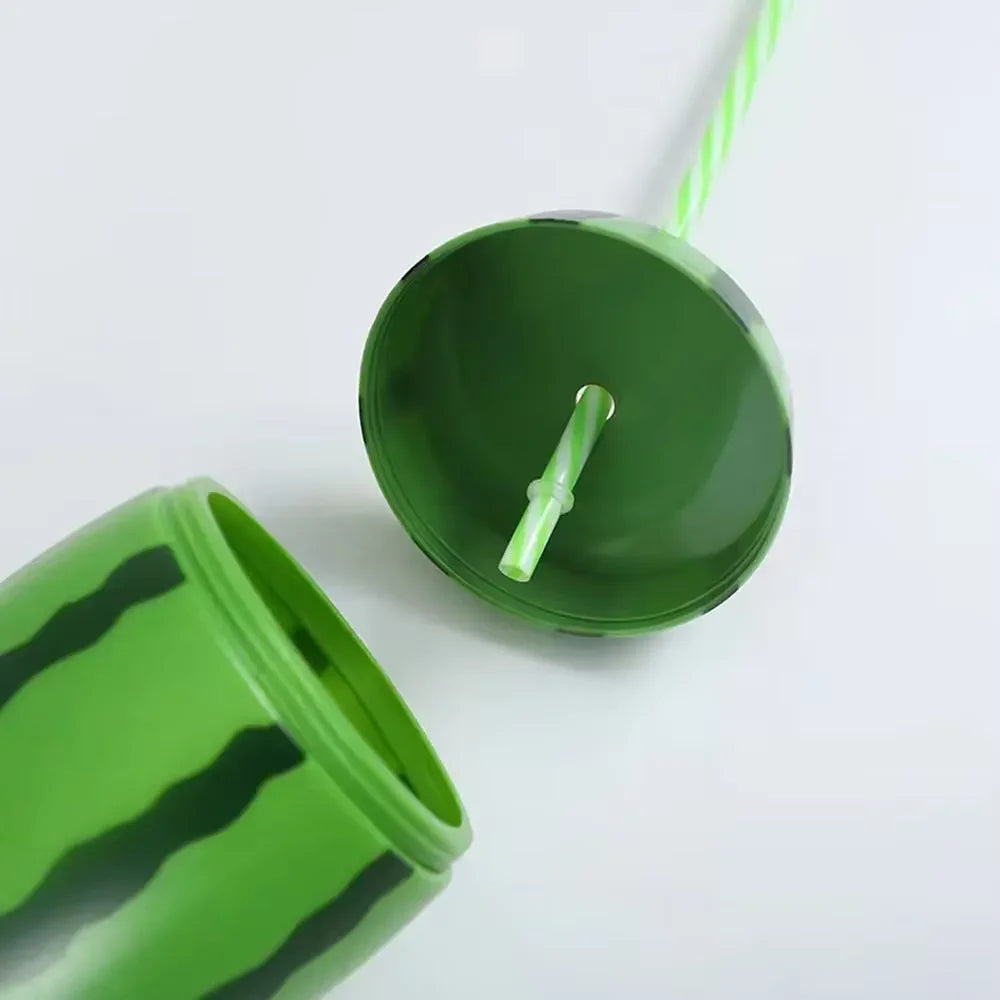 Cartoon Fruit Water Bottle Cup with Straw