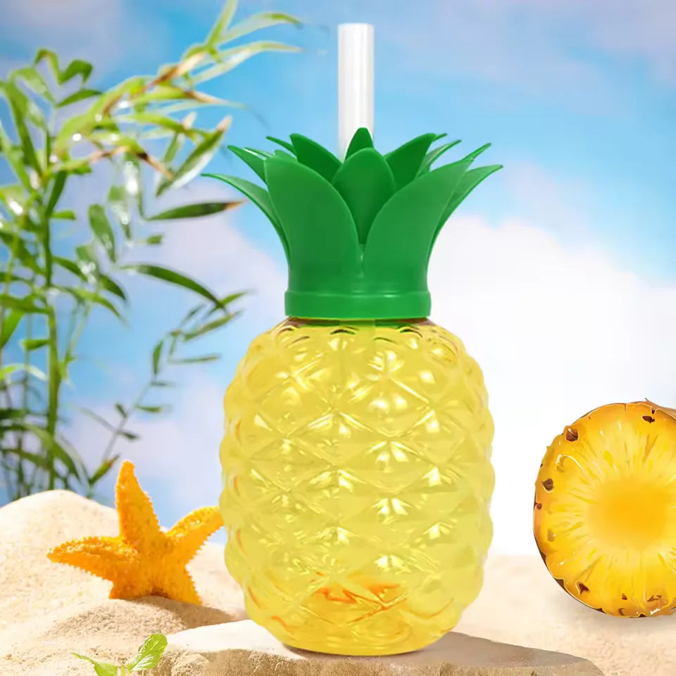 Cartoon Fruit Water Bottle Cup with Straw