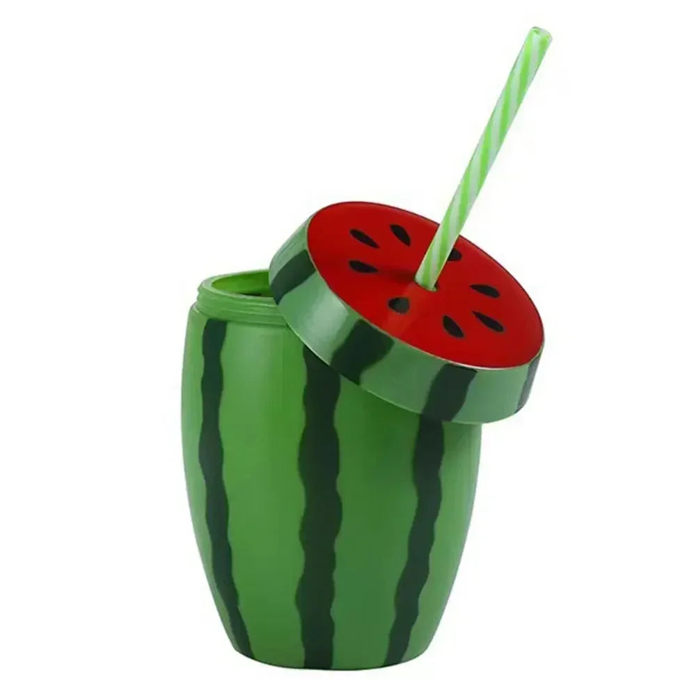 Cartoon Fruit Water Bottle Cup with Straw