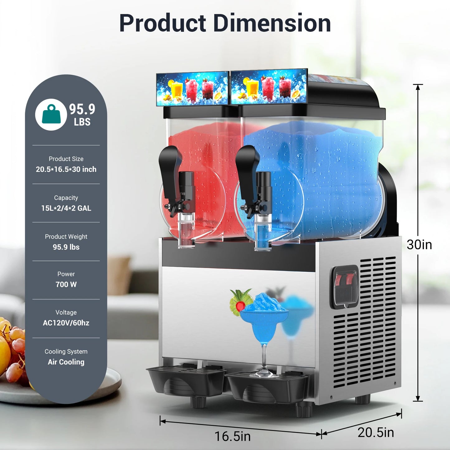 Slushy Machine with Double or Triple Tanks for Frozen Drinks