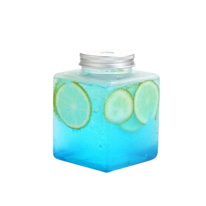 Crystal-Clear Juice Bottles with Silver Caps – Perfect for Smoothies 500ml