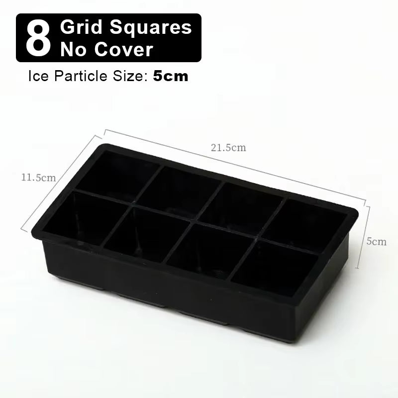 4/6/8/15Grids Silicone Ice Cube Molds Spherical Ice Cube Molds Ice Cream Ice Cube Making Machine Reusable Whiskey Ice Cube Molds