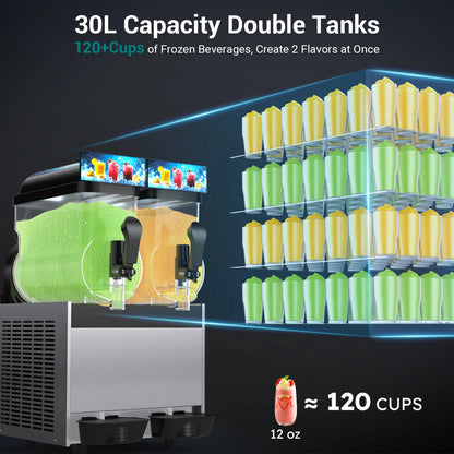 Slushy Machine with Double or Triple Tanks for Frozen Drinks