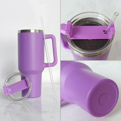 Insulated Stainless Steel Travel Mug with Straw 1200ml