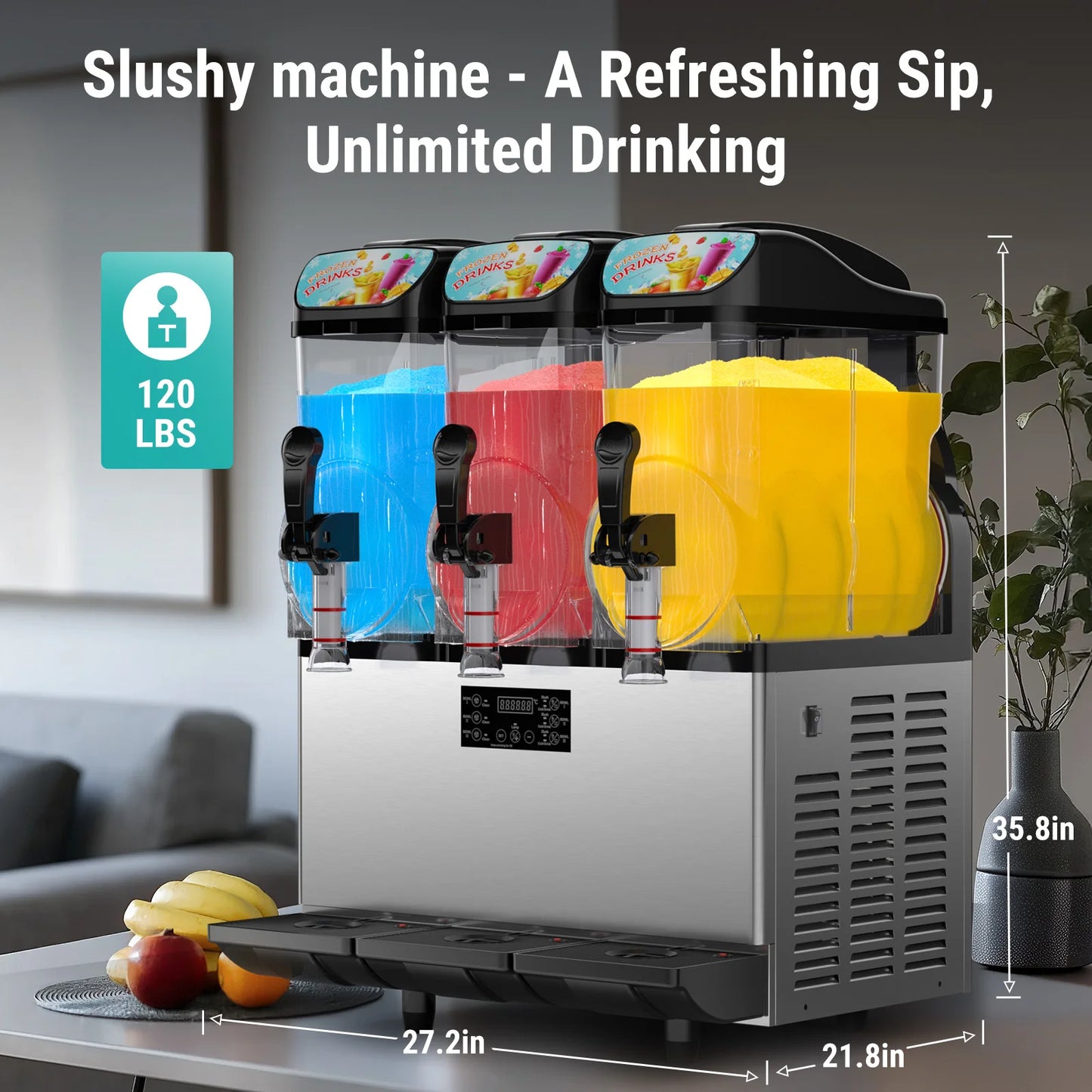 Slushy Machine with Double or Triple Tanks for Frozen Drinks