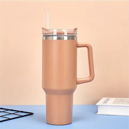 Insulated Stainless Steel Travel Mug with Straw 1200ml