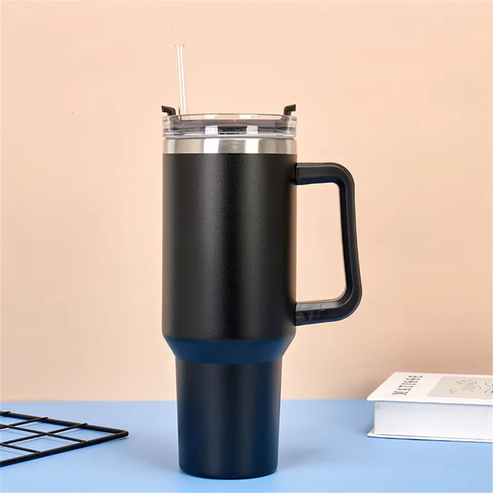 Insulated Stainless Steel Travel Mug with Straw 1200ml