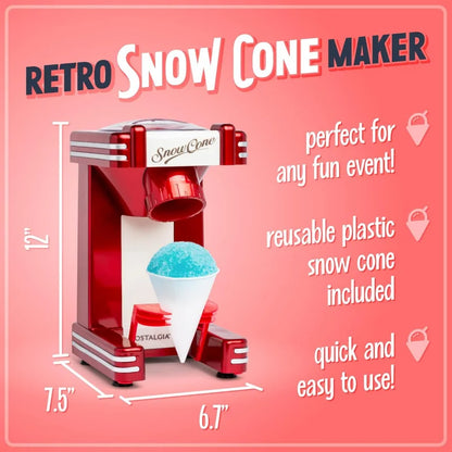 Retro Snow Cone Machine Includes Reusable Cup