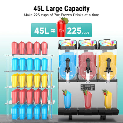 Slushy Machine with Double or Triple Tanks for Frozen Drinks