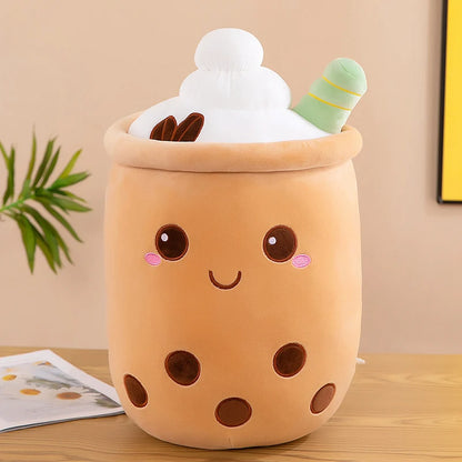 Soft Boba Plushie Pillow for Kids and Cute Room Decor