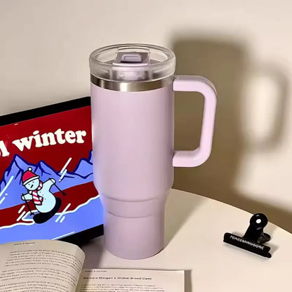 Insulated Stainless Steel Travel Mug with Straw 1200ml