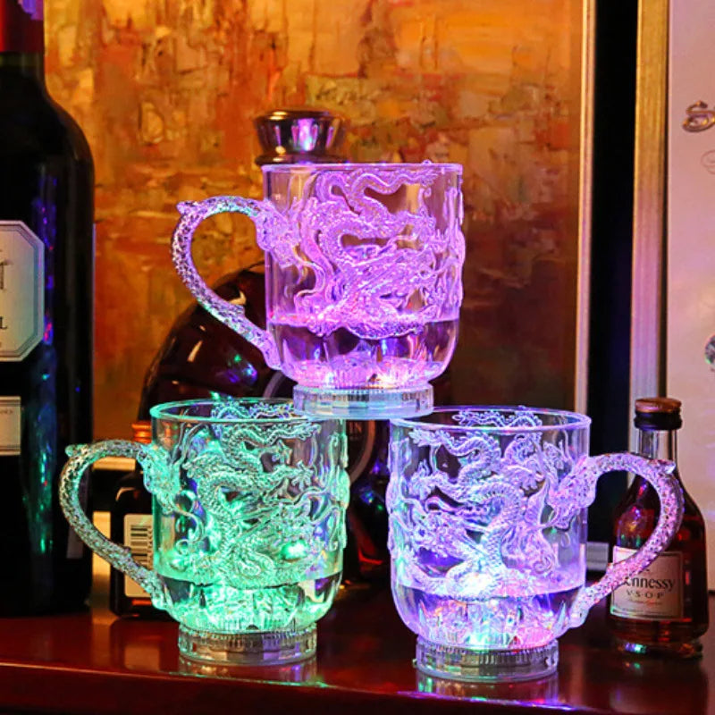 Glow Drinkware Led Cups 285Ml Luminous Beer Mug Flashing Drinking Cup Color Changing Beer Whisky Cup for Bar Club Party Supplies